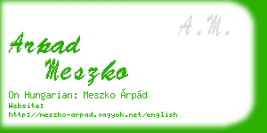 arpad meszko business card